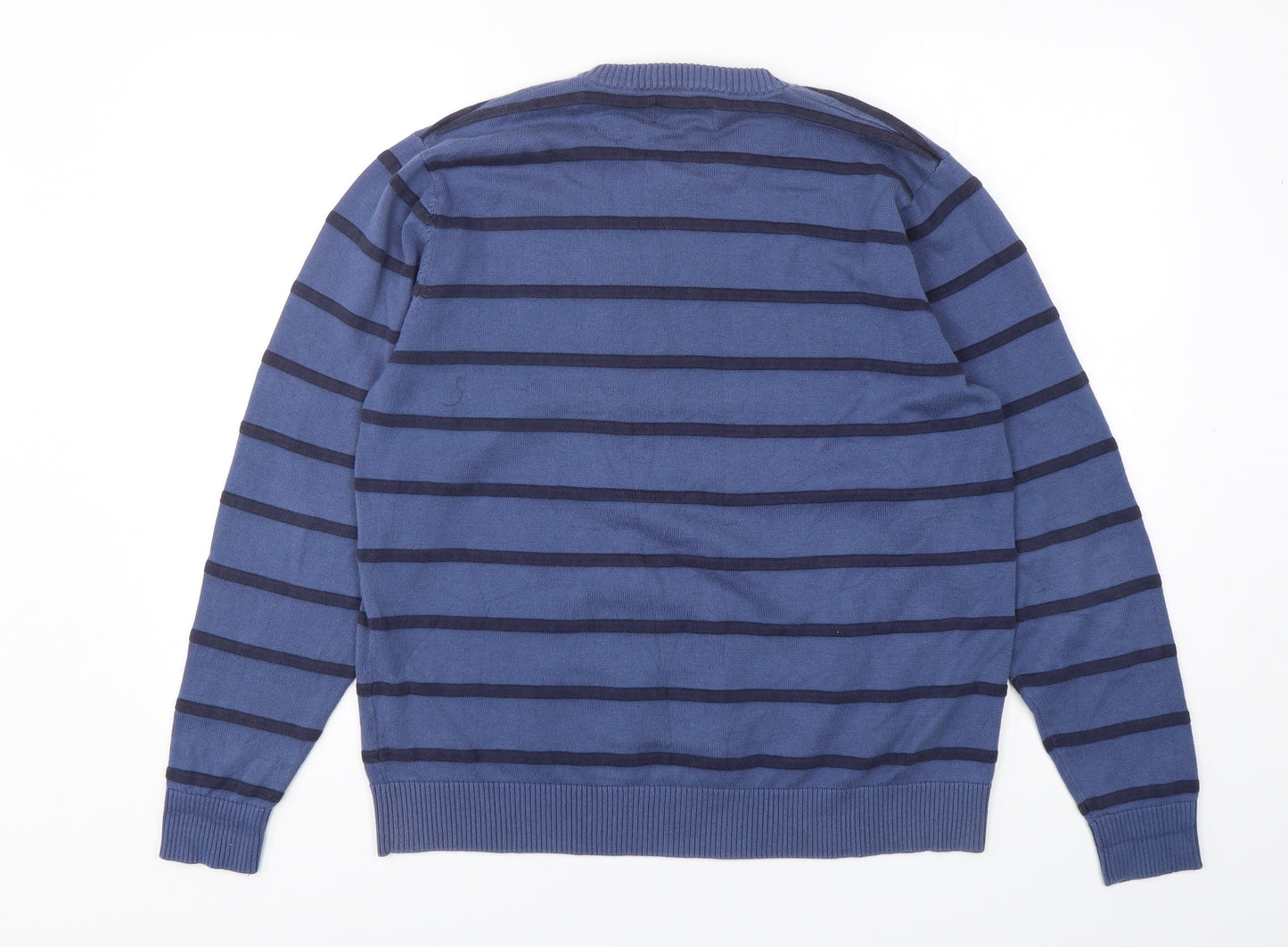 Blue Harbour Womens Blue Striped Cotton Pullover Sweatshirt Size L  Pullover