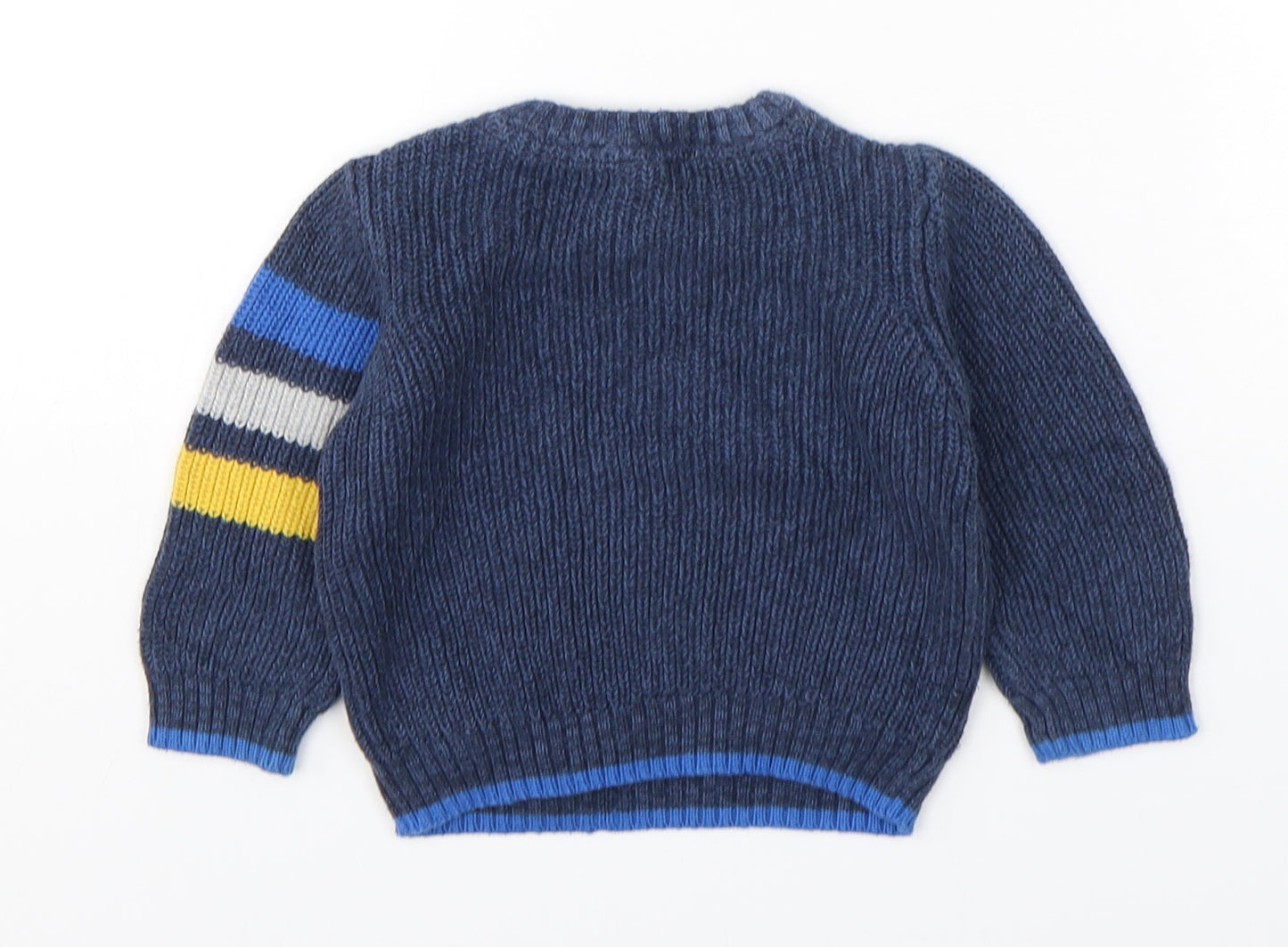 F&F Boys Blue  Cotton Pullover Jumper Size 9-12 Months  Pullover