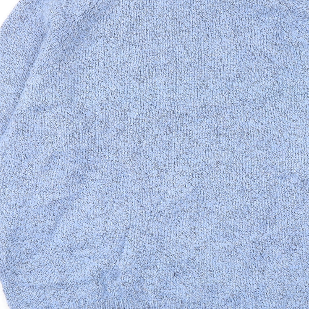 Damart Womens Blue Round Neck  Acrylic Pullover Jumper Size 10