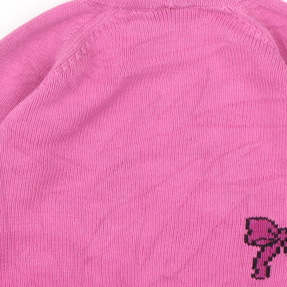 L.L. Bean  Girls Pink Mock Neck  Cotton Pullover Jumper Size 3 Years  Pullover - Horse