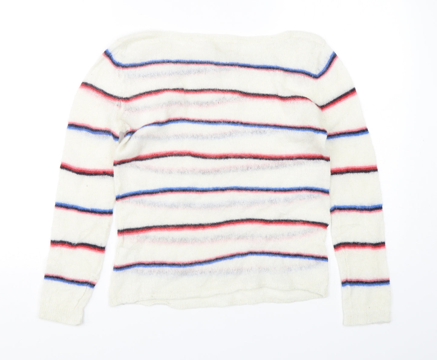 Hush Womens Multicoloured Round Neck Striped Polyamide Pullover Jumper Size M