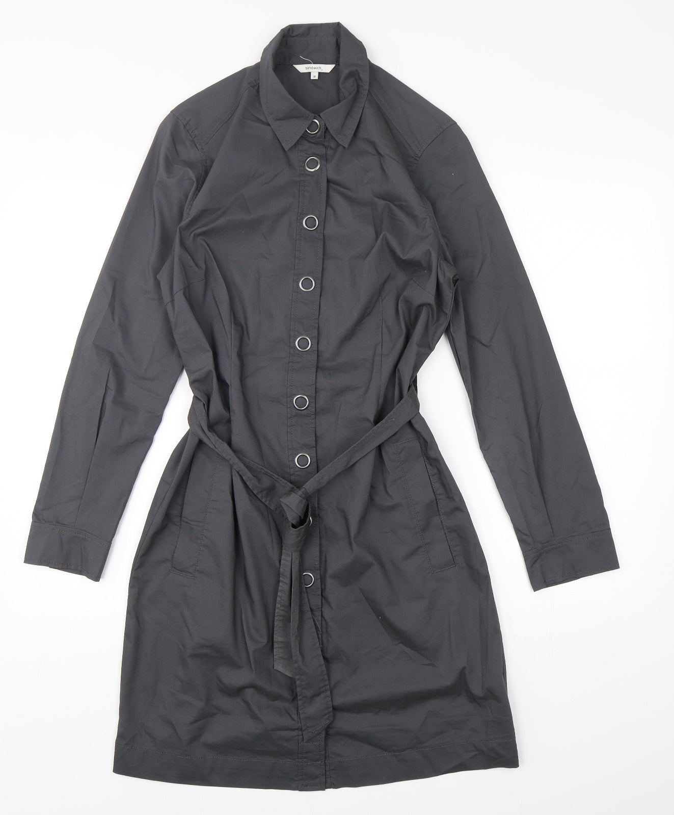 Sandwich Womens Grey   Overcoat Coat Size 10  Snap