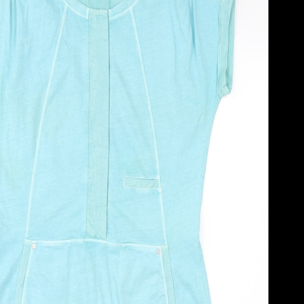 Sandwich Womens Blue  Cotton T-Shirt Dress  Size M  Round Neck Pullover