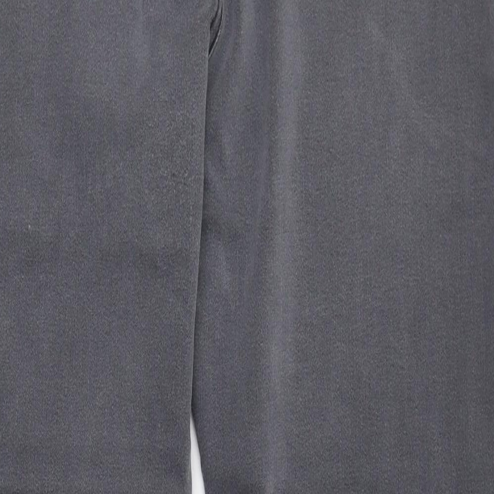 Marks and Spencer Womens Grey  Cotton Straight Jeans Size 14 L27 in Regular Zip