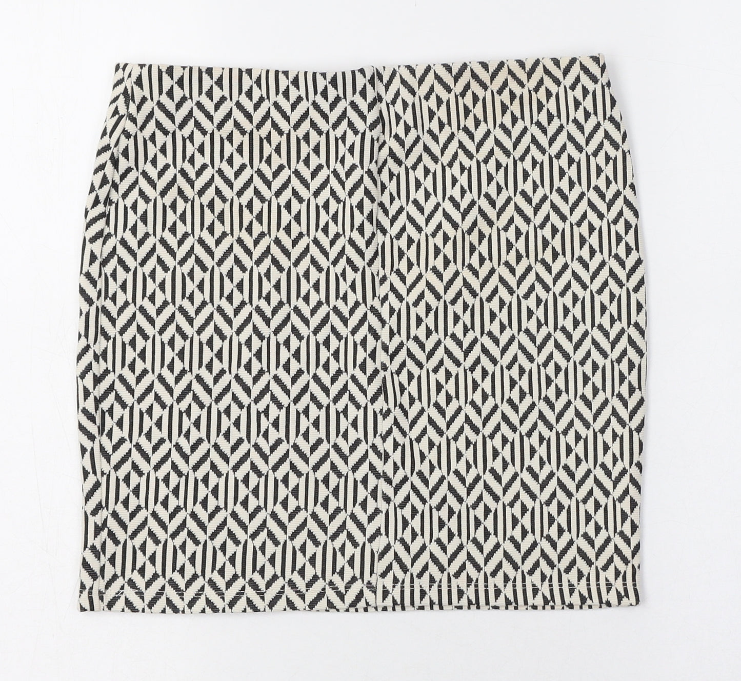 Atmosphere Womens Ivory Geometric Cotton Mini Skirt Size 6