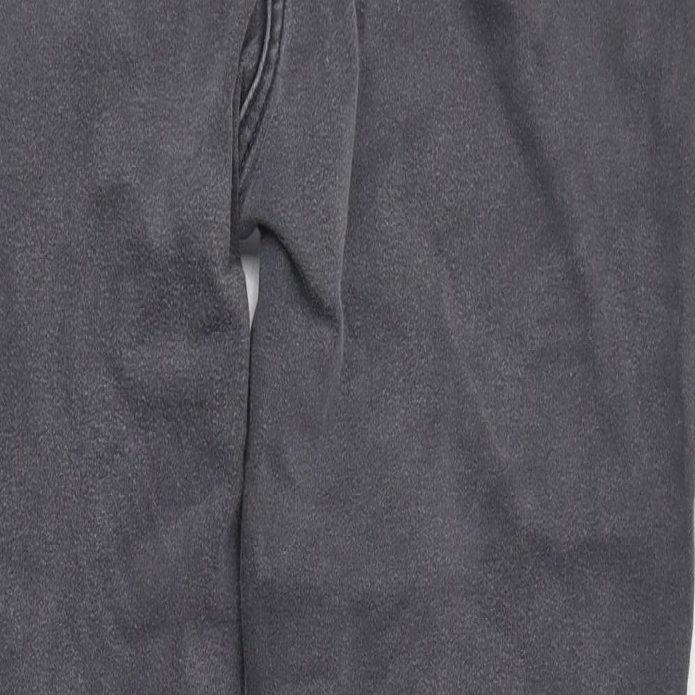 Marks and Spencer Womens Grey  Cotton Straight Jeans Size 14 L26 in Regular Zip