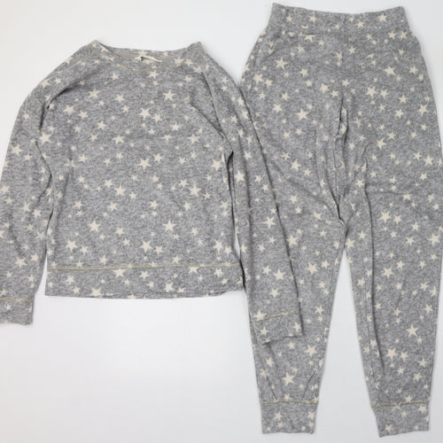 Marks and Spencer Womens Grey Geometric Polyester Cami Pyjama Set Size XS   - Star print
