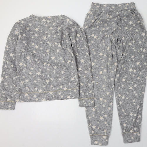 Marks and Spencer Womens Grey Geometric Polyester Cami Pyjama Set Size XS   - Star print