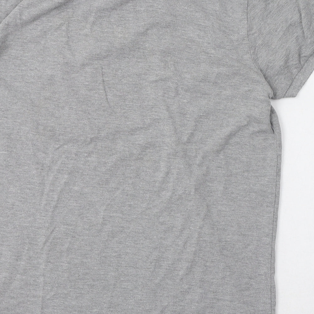 Bellfield Mens Grey  Cotton  Polo Size S Collared Button