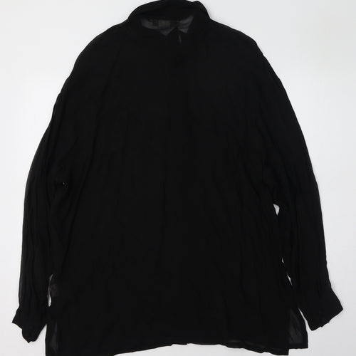 Monsoon Womens Black  Polyester Basic Button-Up Size 12 Collared