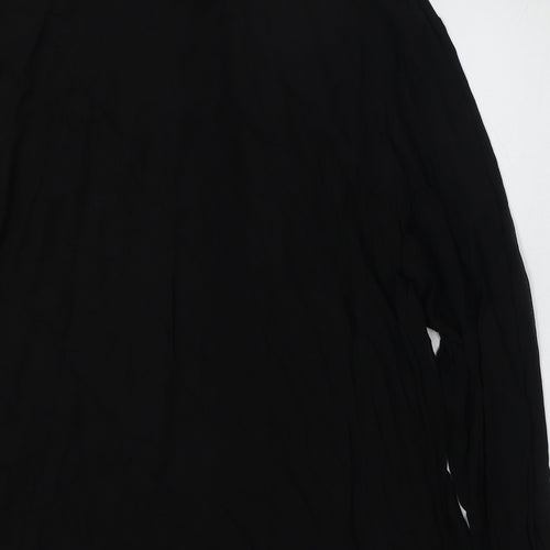 Monsoon Womens Black  Polyester Basic Button-Up Size 12 Collared