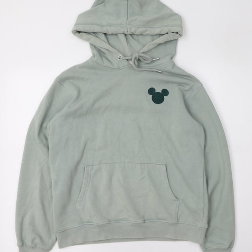 H&M Womens Green  Cotton Pullover Hoodie Size 4  Pullover