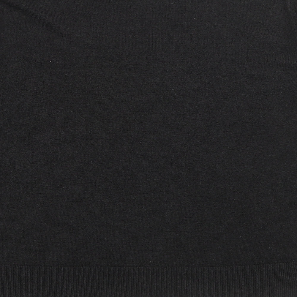 Marks and Spencer Womens Black V-Neck  Acrylic Pullover Jumper Size 12