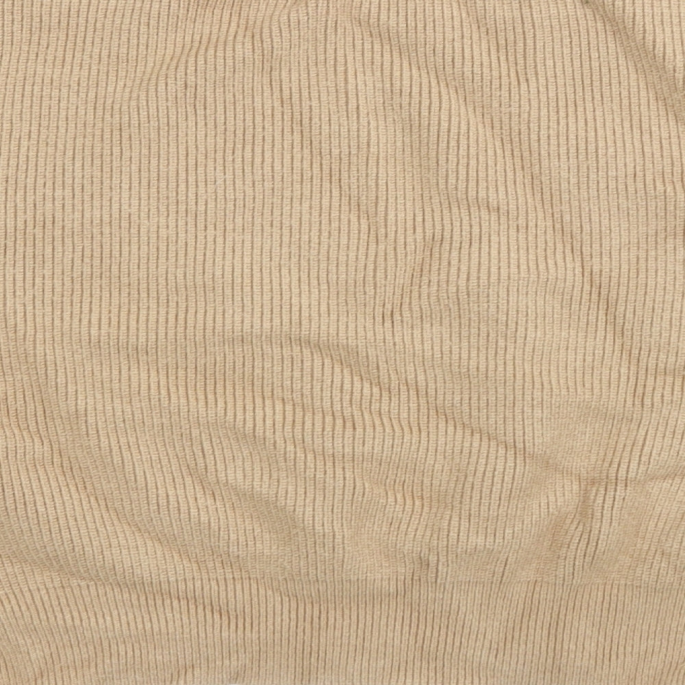 Zara Womens Beige Crew Neck  Viscose Pullover Jumper Size S