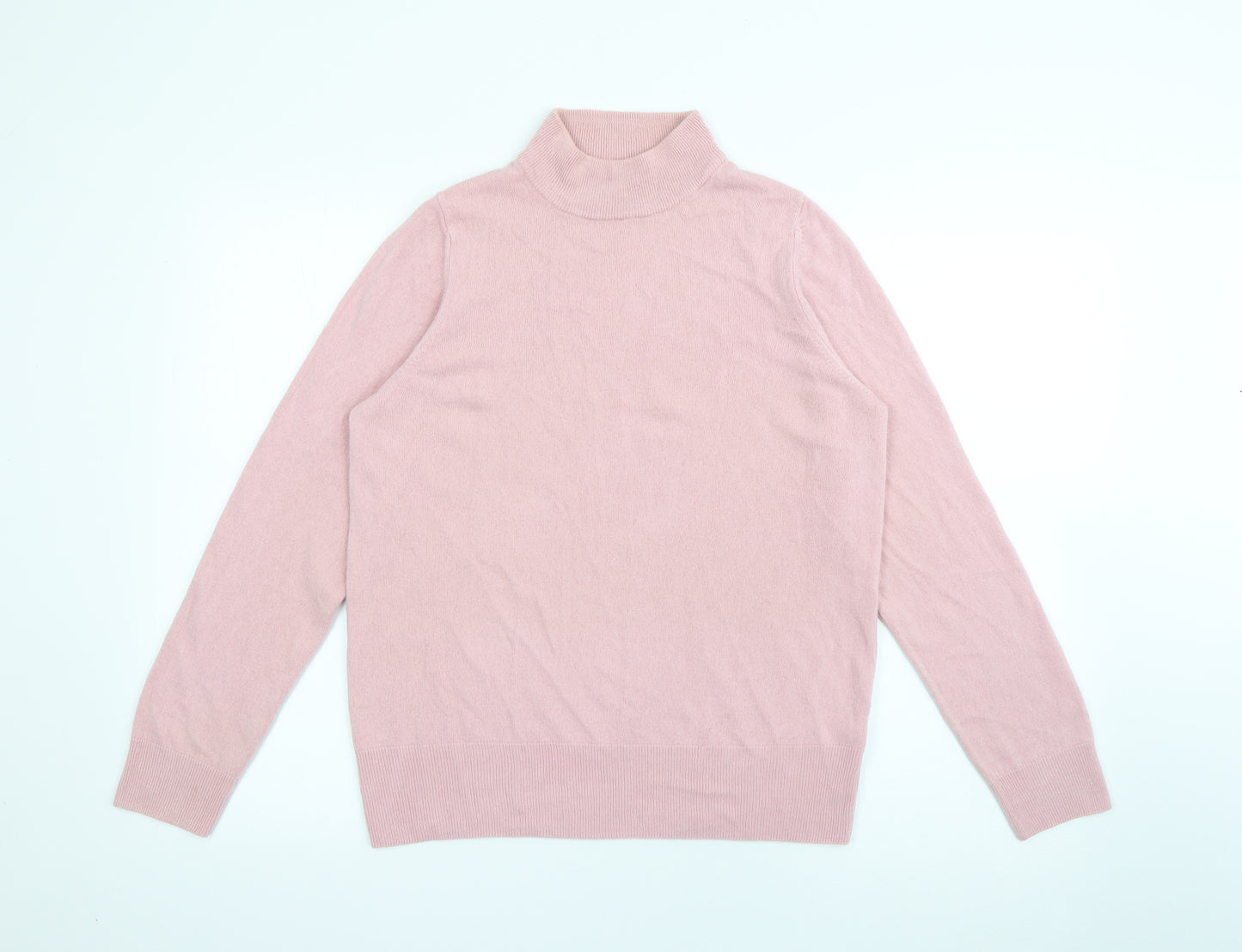 Marks and Spencer Womens Pink High Neck  Acrylic Pullover Jumper Size 14