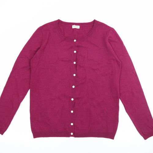 Nomads Womens Purple Round Neck  Wool Cardigan Jumper Size M