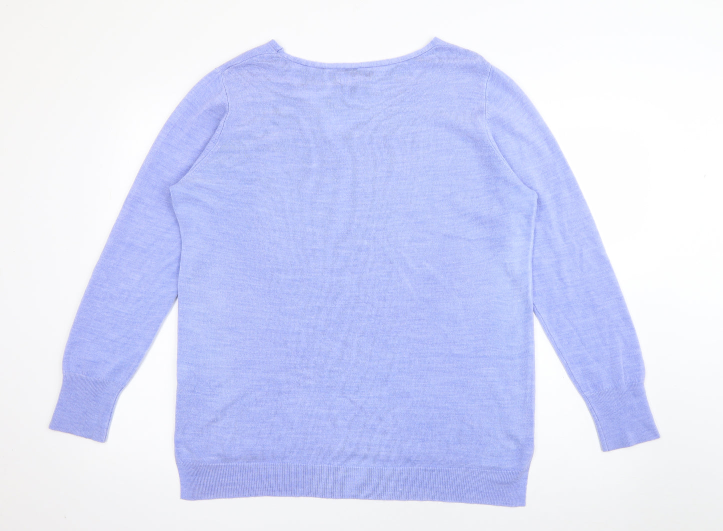 Primark Womens Purple V-Neck  Acrylic Pullover Jumper Size 18