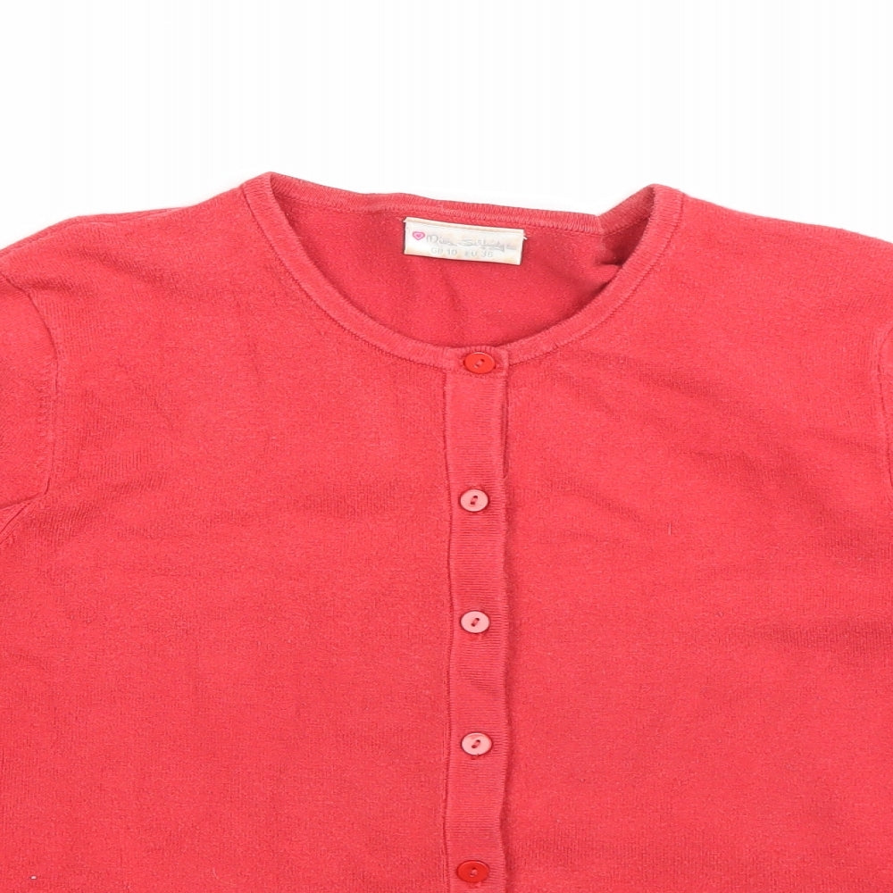 Miss Selfridge Womens Red Round Neck  Acrylic Cardigan Jumper Size 10