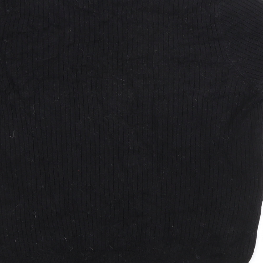 Marks and Spencer Womens Black Crew Neck  Viscose Pullover Jumper Size 14