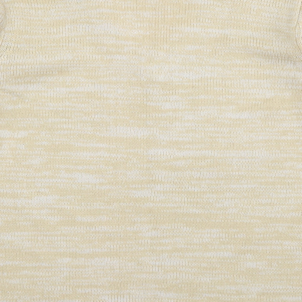 Bonmarché Womens Yellow V-Neck  Acrylic Pullover Jumper Size S