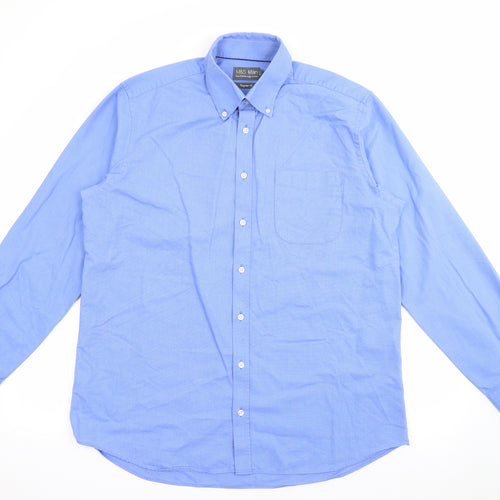 Marks and Spencer Mens Blue  Cotton  Dress Shirt Size 16.5 Collared