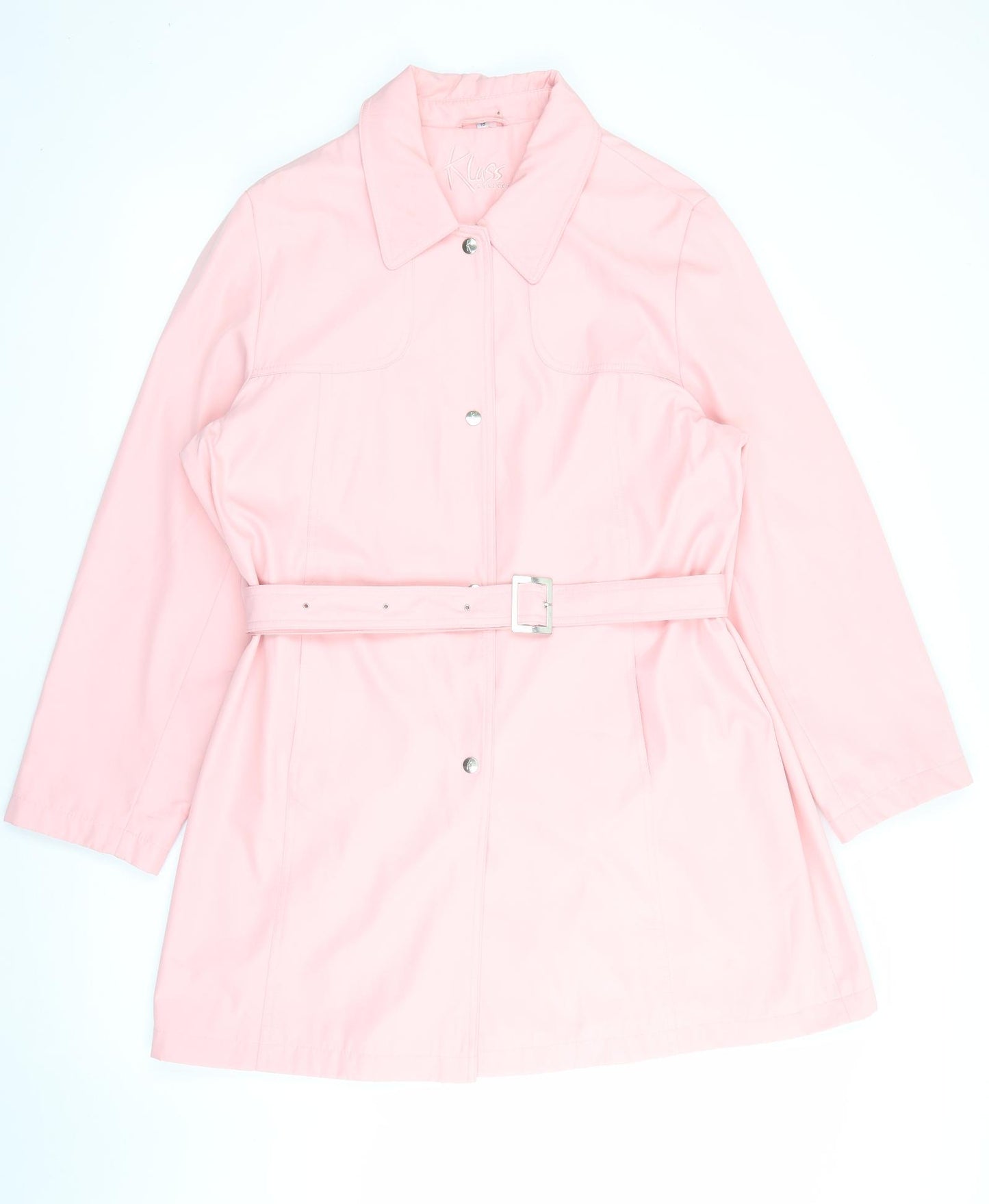 Klass Womens Pink   Rain Coat Coat Size 18  Snap