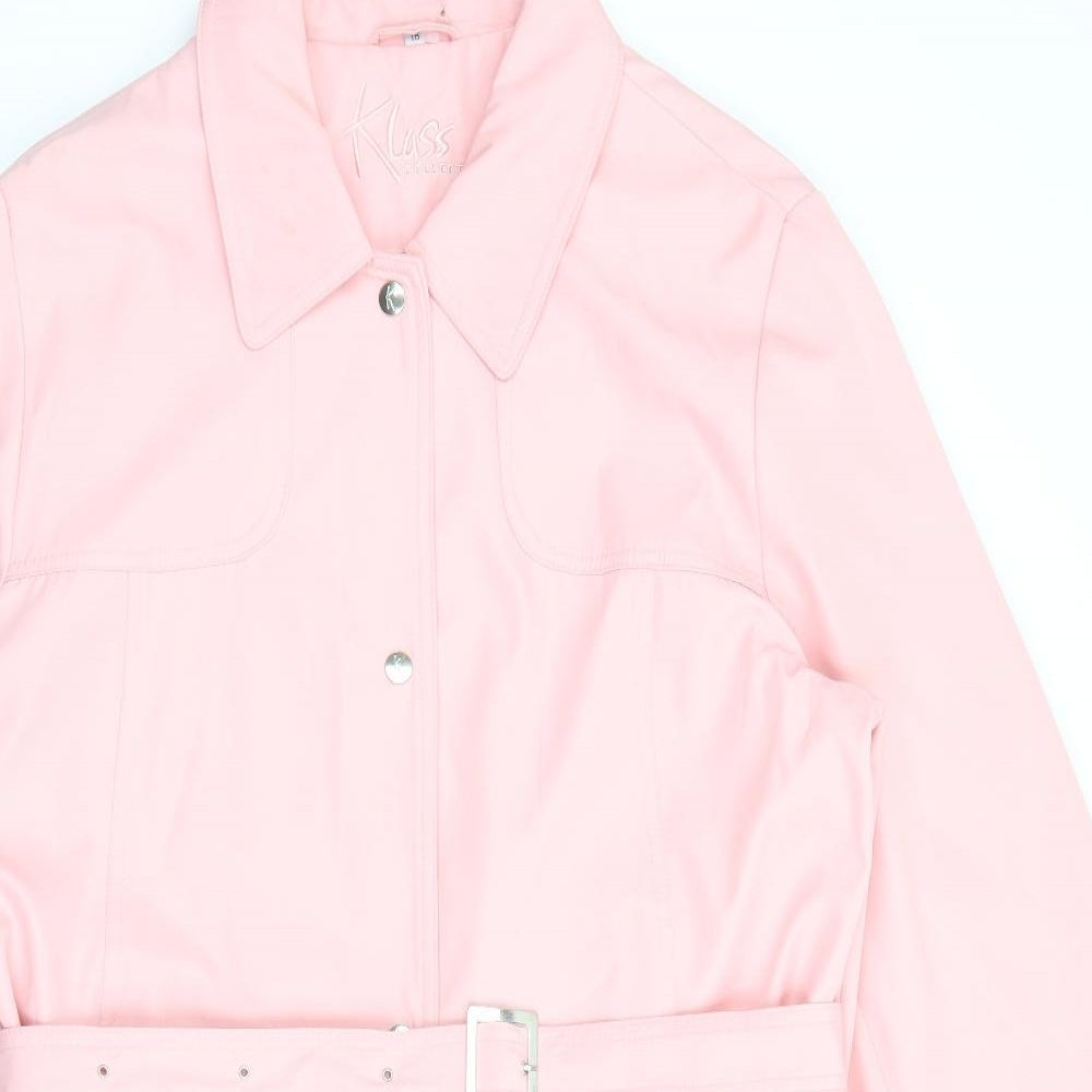 Klass Womens Pink   Rain Coat Coat Size 18  Snap