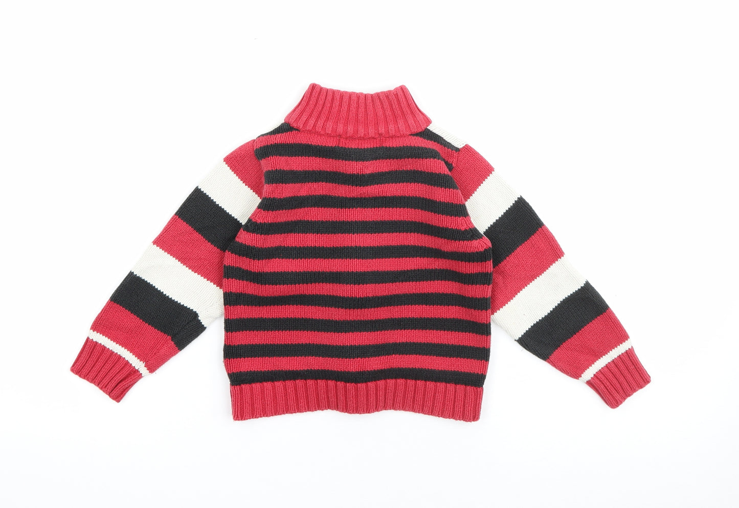 Earlydays Baby Red Striped Cotton Cardigan Jumper Size 12-18 Months  Zip