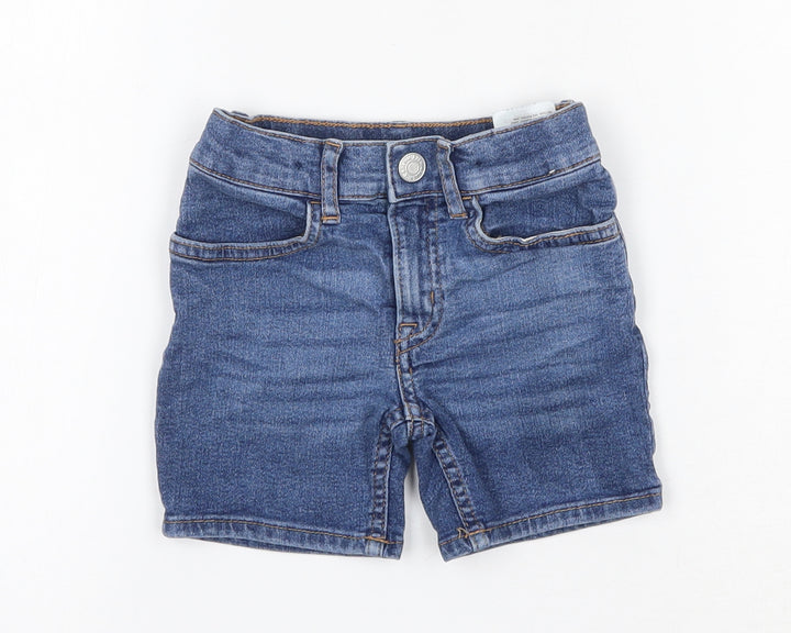 H&M Blue Cotton Cropped Jeans Size 18-24 Months Button