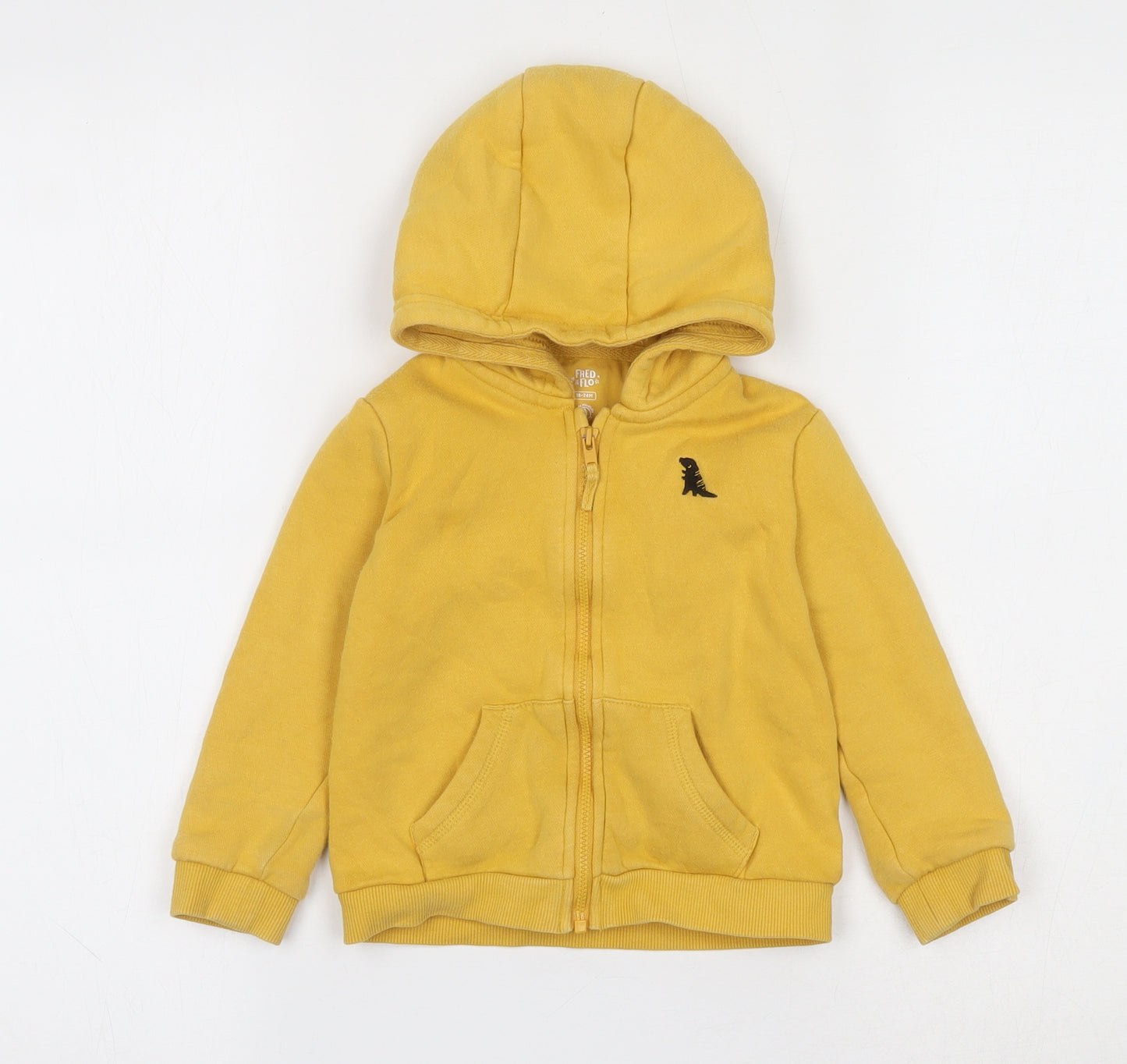 Fred and Flo  Yellow  Cotton Full Zip Jumper Size 18-24 Months  Zip