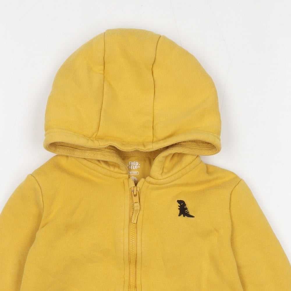 Fred and Flo  Yellow  Cotton Full Zip Jumper Size 18-24 Months  Zip