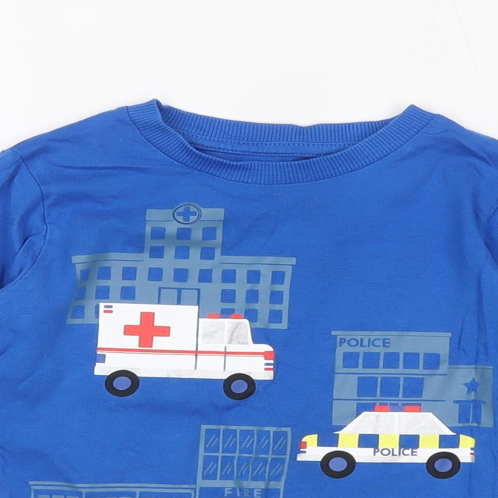 NEXT Baby Blue  100% Cotton Basic T-Shirt Size 12-18 Months Round Neck