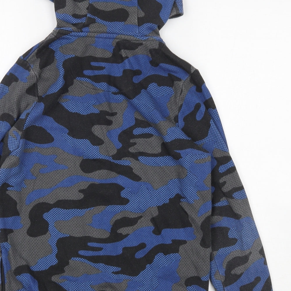 F&F Boys Black Camouflage 100% Cotton Full Zip Hoodie Size 9-10 Years  Zip
