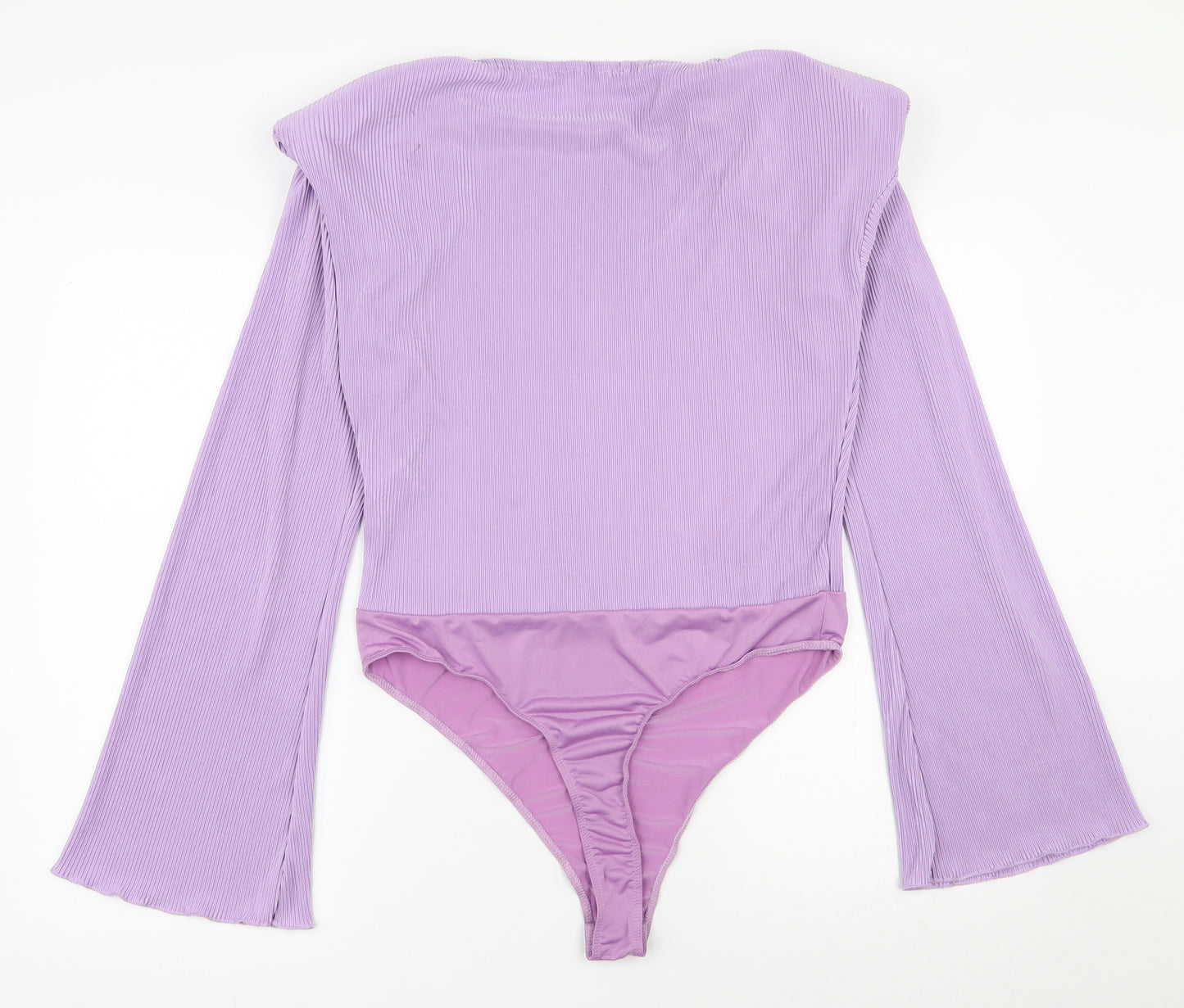 PRETTYLITTLETHING Womens Purple  Polyester Bodysuit One-Piece Size 14  Snap