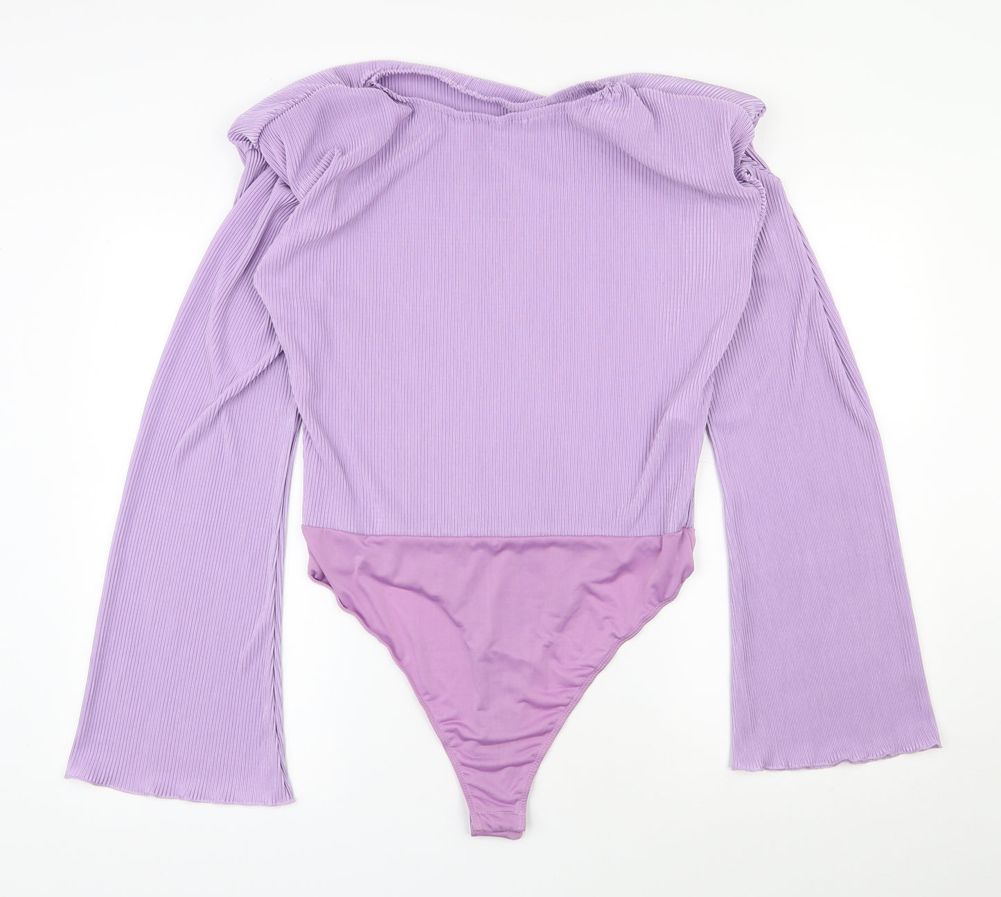 PRETTYLITTLETHING Womens Purple  Polyester Bodysuit One-Piece Size 14  Snap