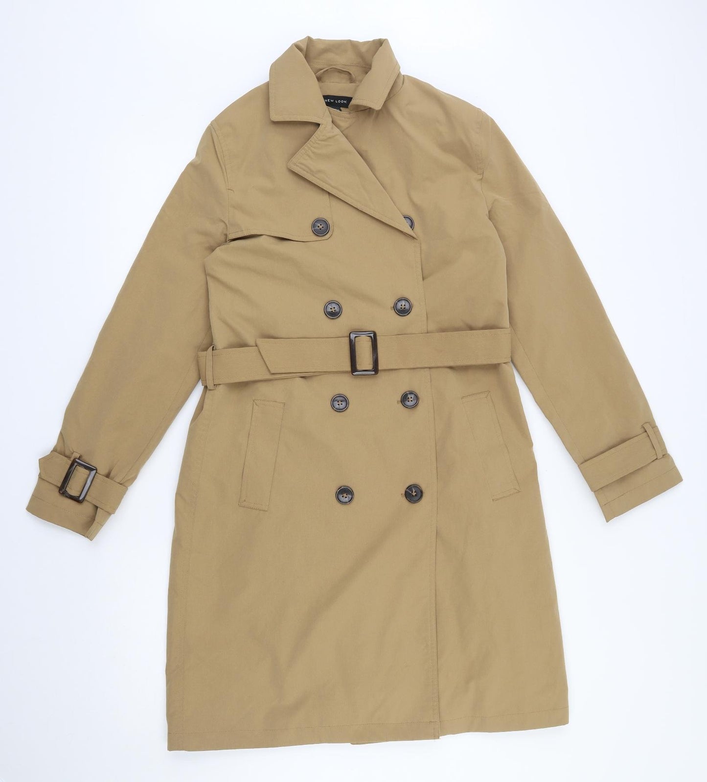 New Look Womens Beige   Trench Coat Coat Size 8  Button