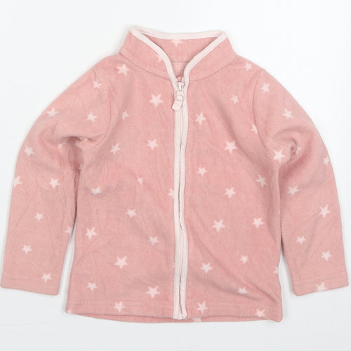 Mothercare Girls Pink   Jacket  Size 4 Years  Zip - Stars