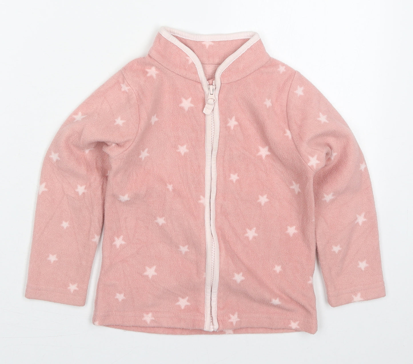 Mothercare Girls Pink   Jacket  Size 4 Years  Zip - Stars