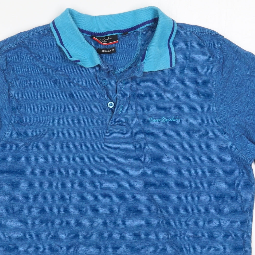 Pierre Cardin Mens Blue  Cotton  Polo Size XL Collared Pullover