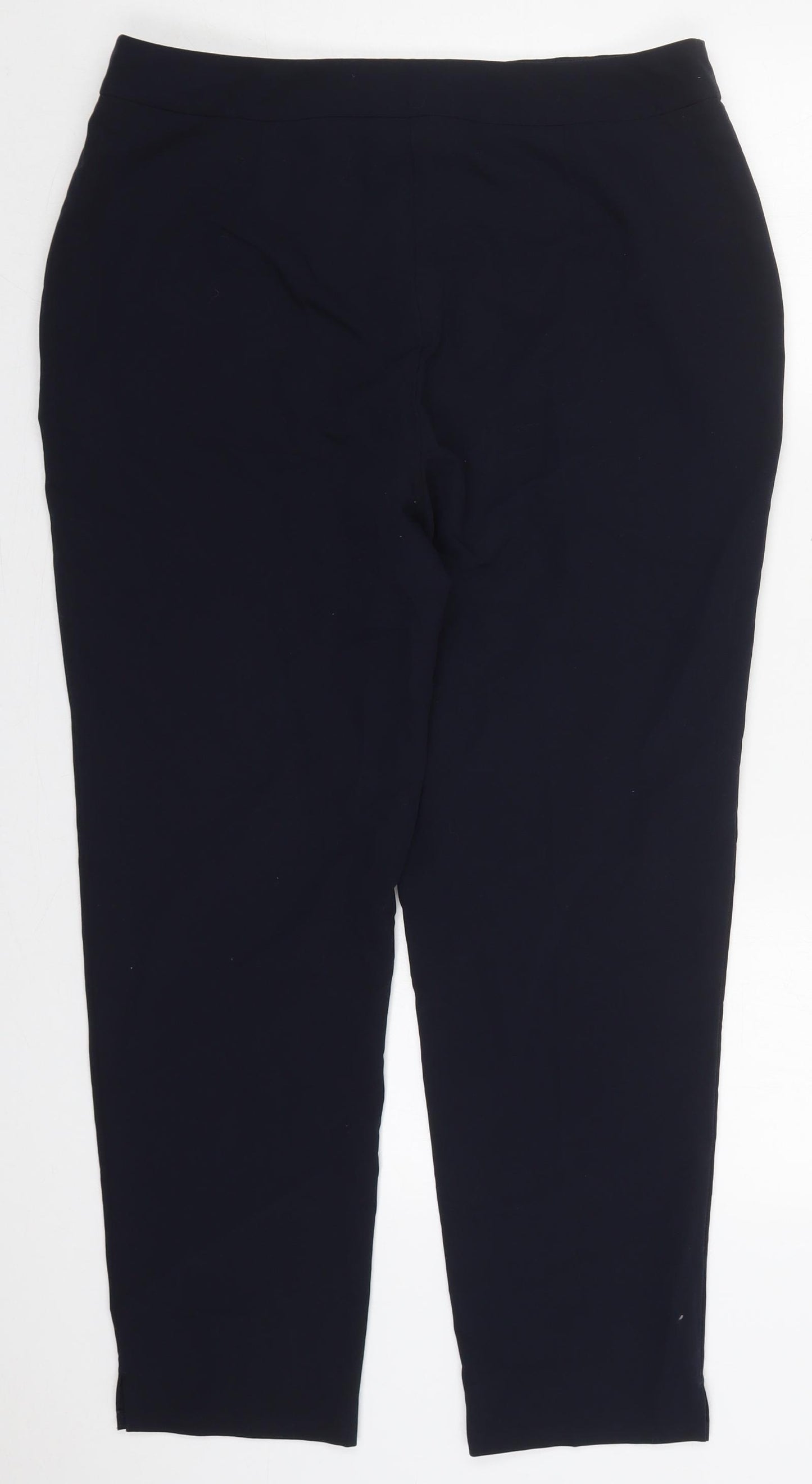 F&F Womens Blue  Polyester Trousers  Size 14 L28 in Regular Hook & Eye