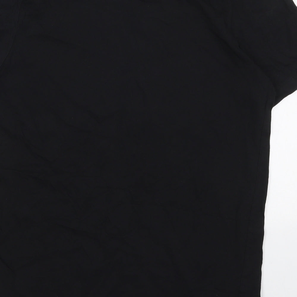 JACK & JONES Mens Black  Cotton  T-Shirt Size S Crew Neck