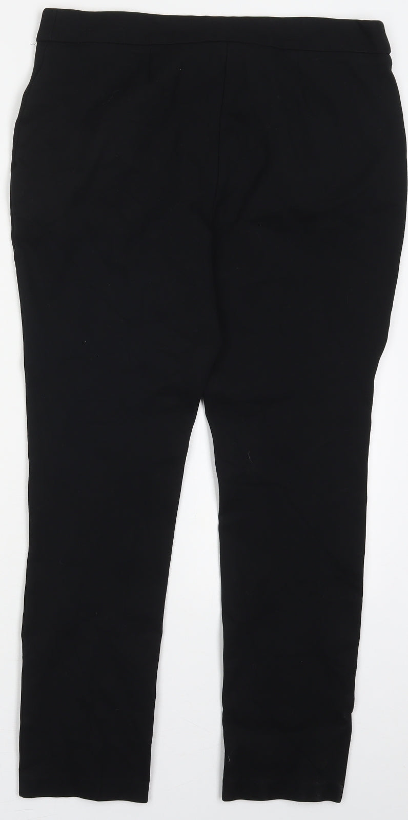 Marks and Spencer Womens Black  Viscose Trousers  Size 12 L26.5 in Regular Button