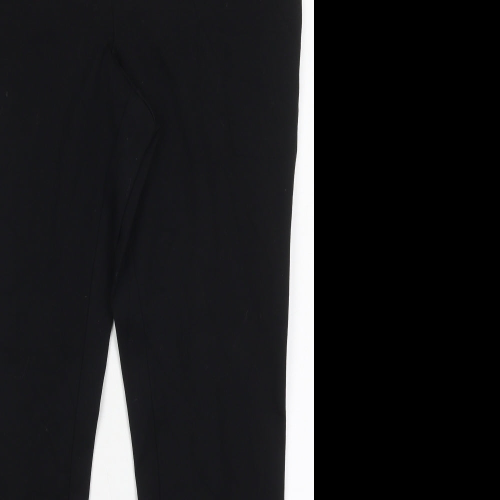 Marks and Spencer Womens Black  Viscose Trousers  Size 12 L26.5 in Regular Button