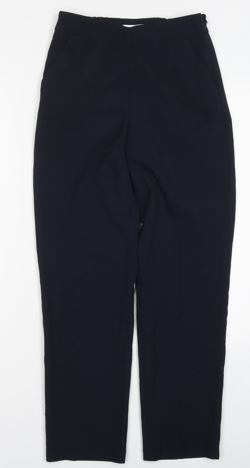 Marks and Spencer Womens Blue  Polyester Trousers  Size 6 L29 in Regular Hook & Eye