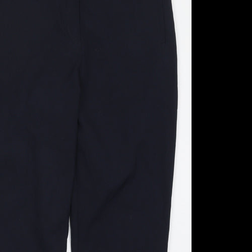 Marks and Spencer Womens Blue  Polyester Trousers  Size 14 L26 in Slim Hook & Eye