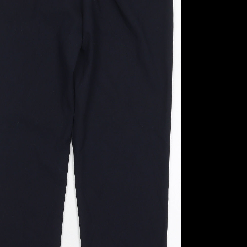 Marks and Spencer Womens Blue  Polyester Trousers  Size 14 L26 in Slim Hook & Eye