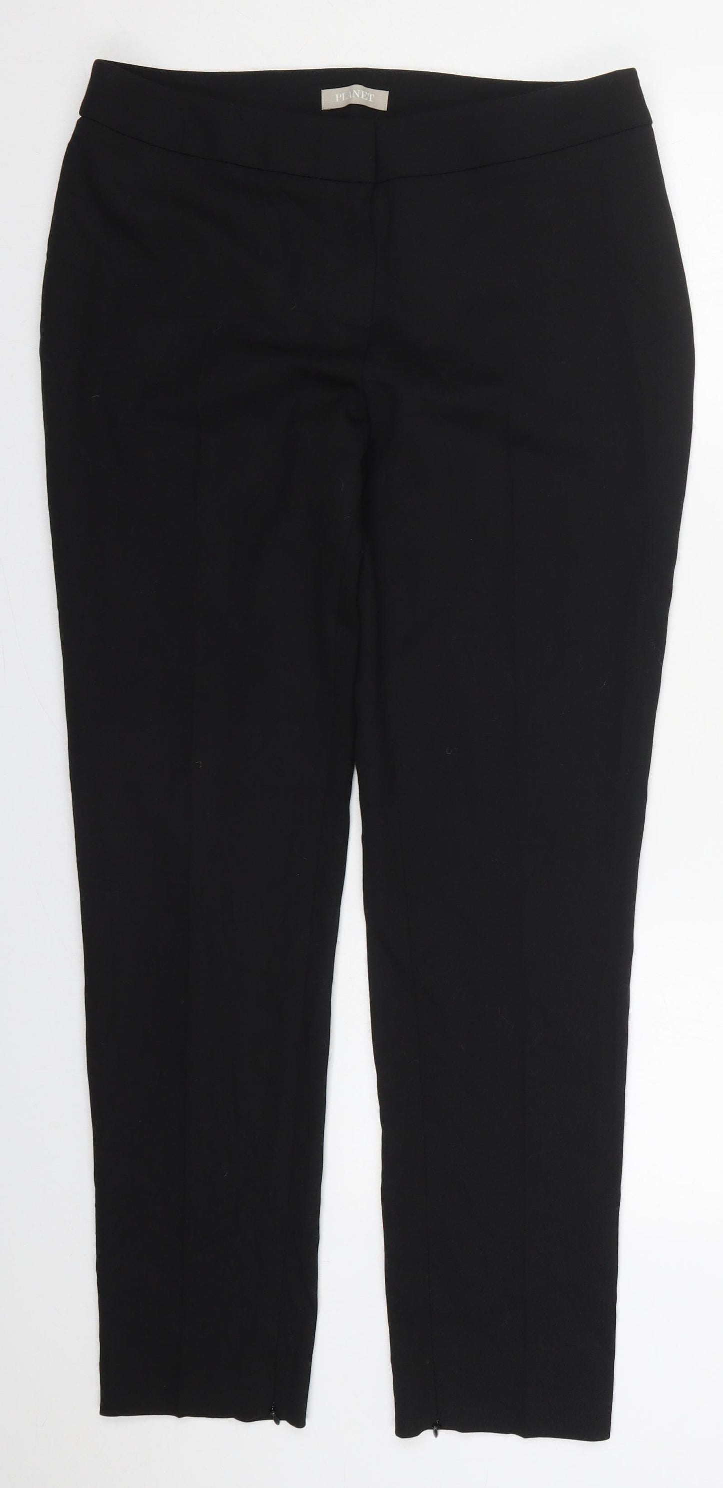 Planet Womens Black  Polyester Trousers  Size 32 in L30 in Regular Hook & Eye