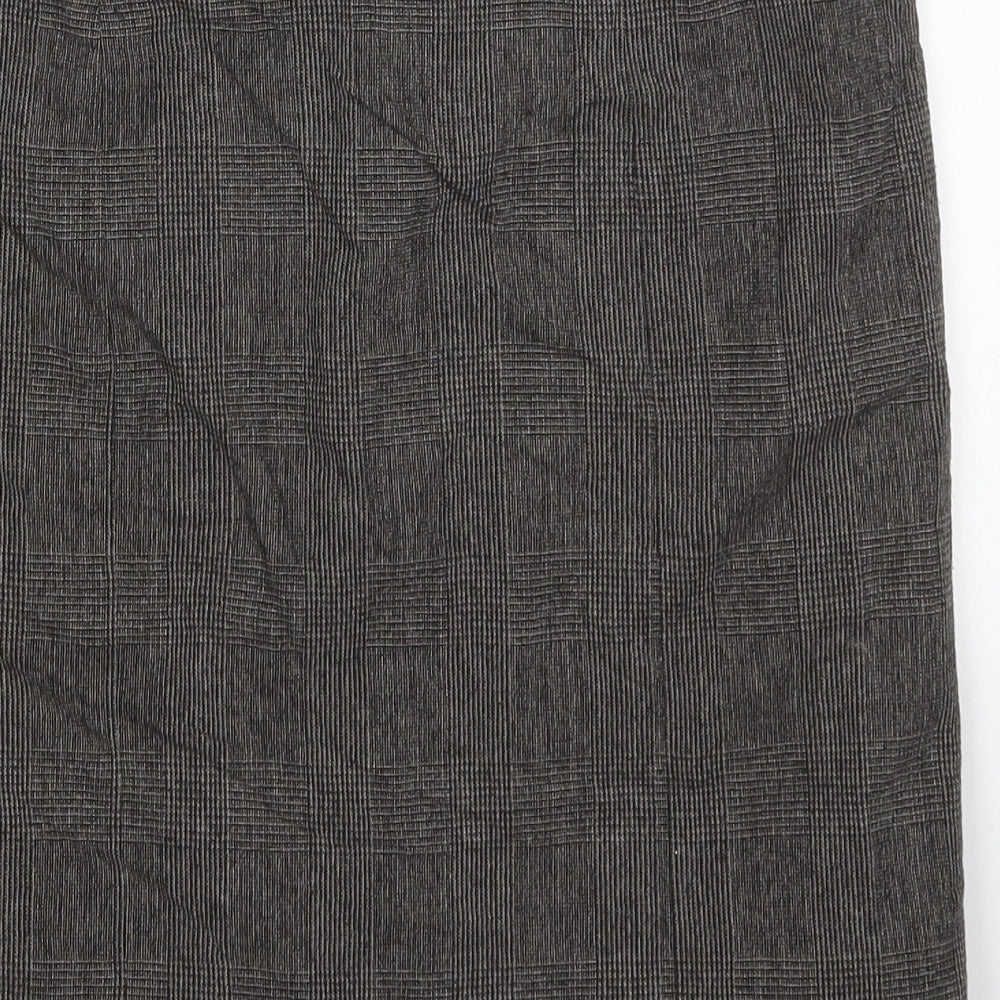 Jigsaw Womens Grey Check Wool Straight & Pencil Skirt Size 12   Zip