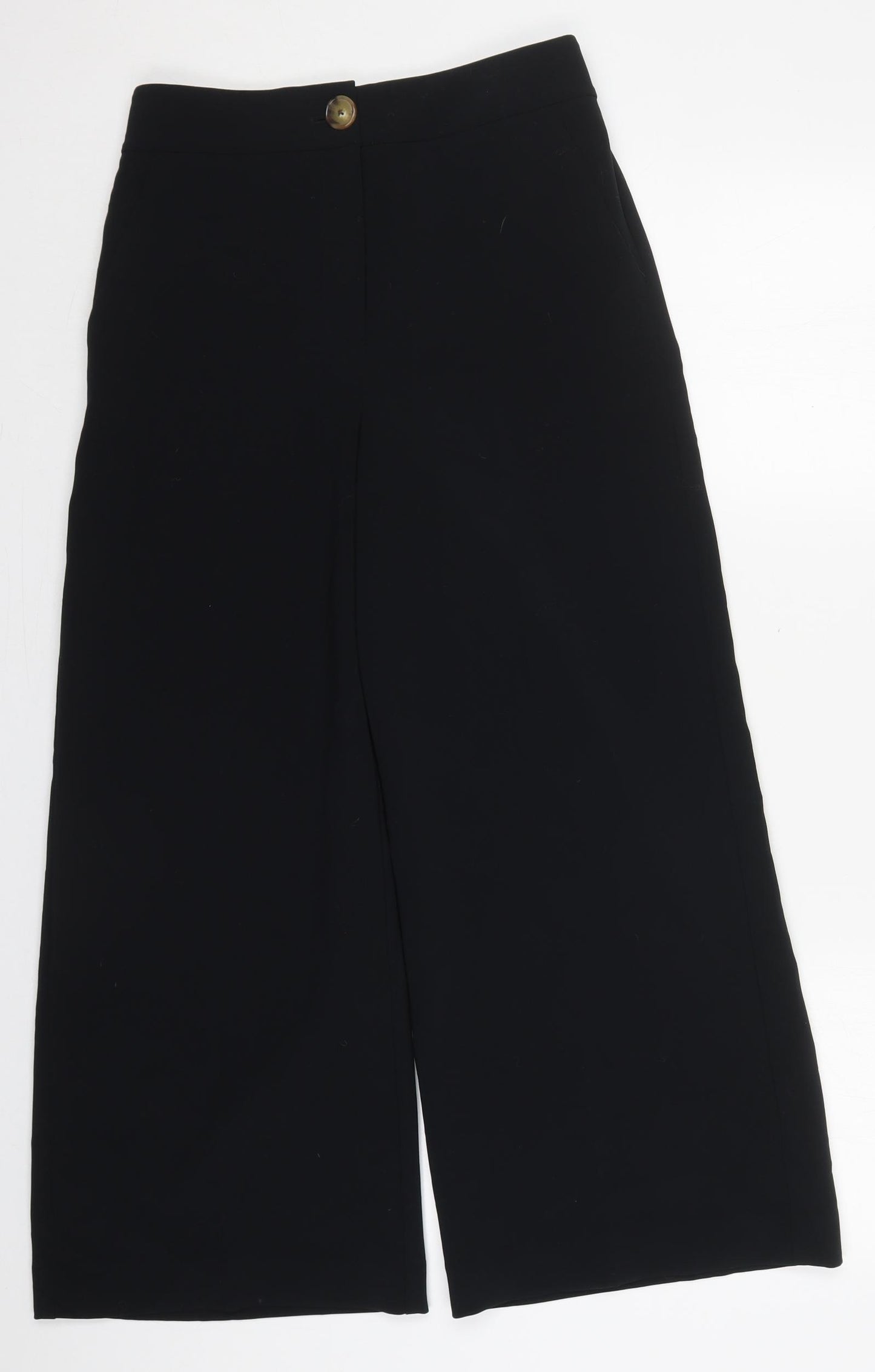 Marks and Spencer Womens Black  Polyester Trousers  Size 8 L26 in Regular Button