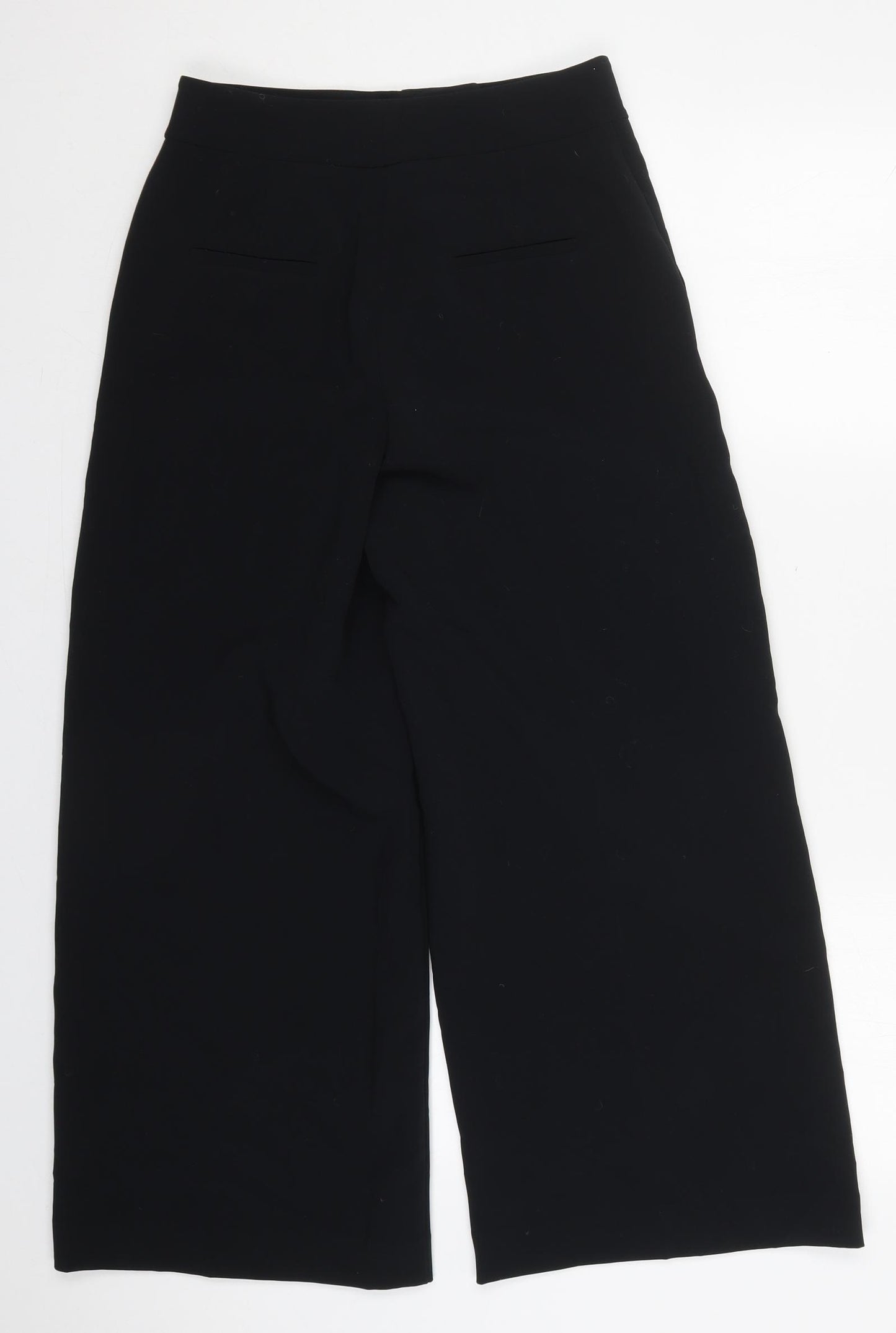 Marks and Spencer Womens Black  Polyester Trousers  Size 8 L26 in Regular Button